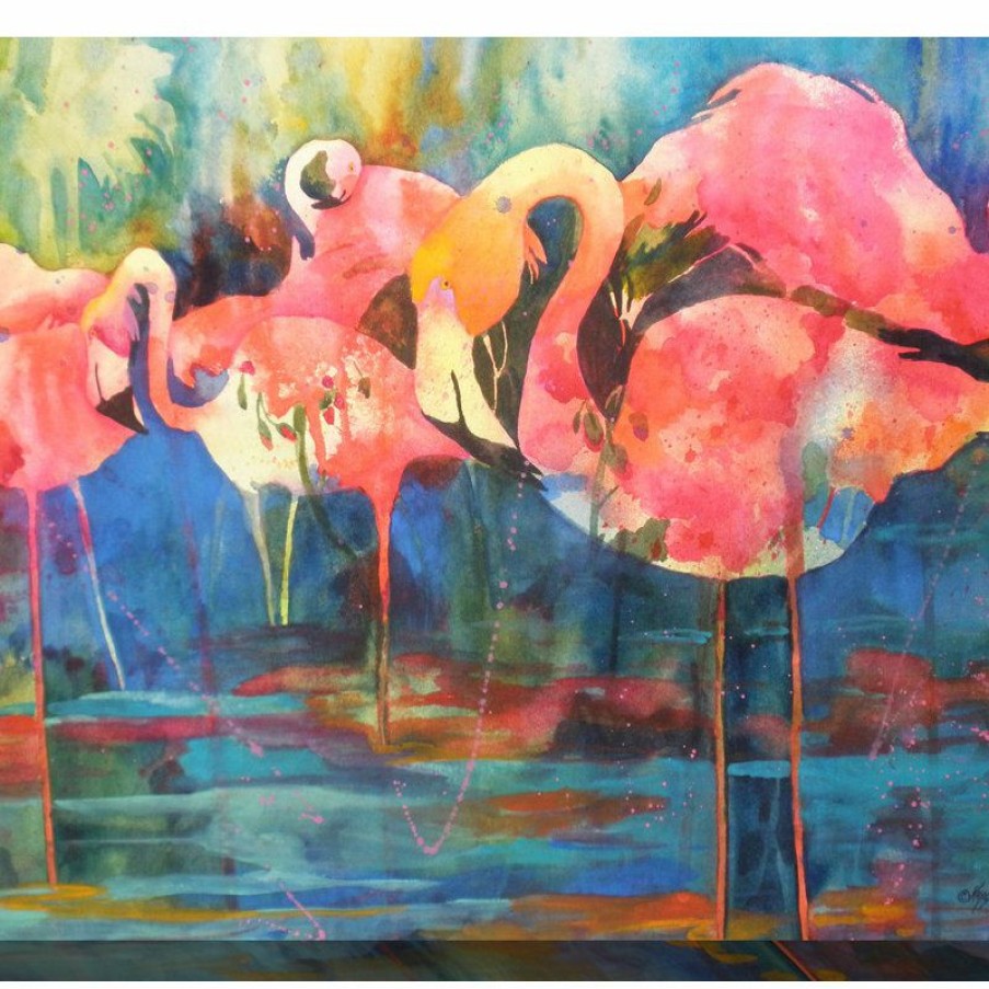 Outdoor Decor * Outlet West Of The Wind Flirty Flamingos Outdoor Art