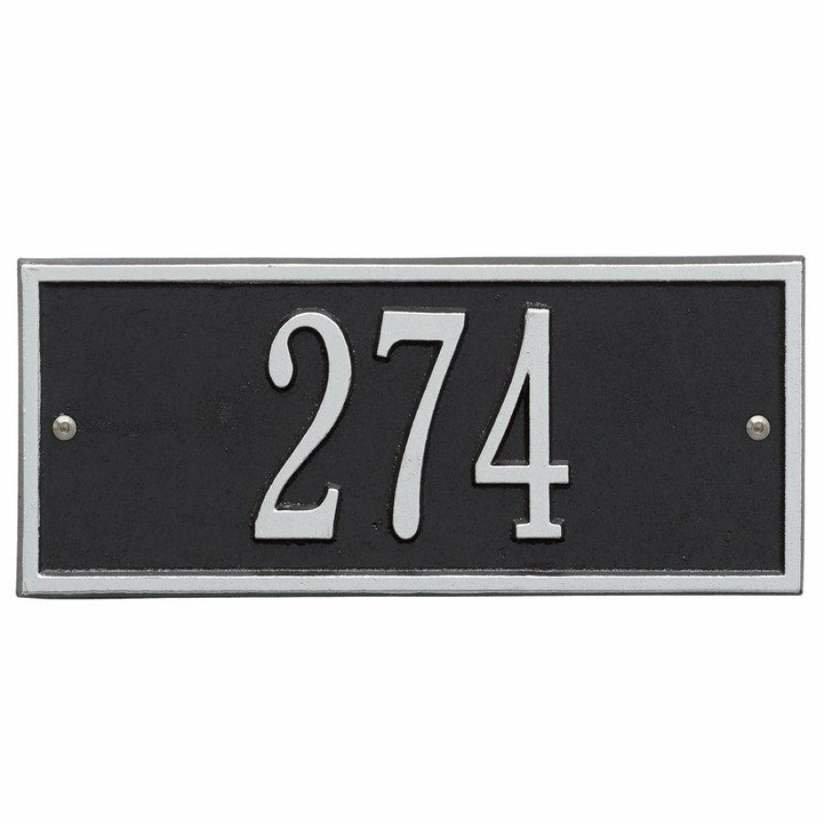 House Numbers * Deals Whitehall Products Whitehall Personalized Small Metal (10 X 4.25 ) Address Plaque Blac