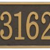 House Numbers * Buy Whitehall Address Sign House Number Plaque, Rectangle Bronze/Gold