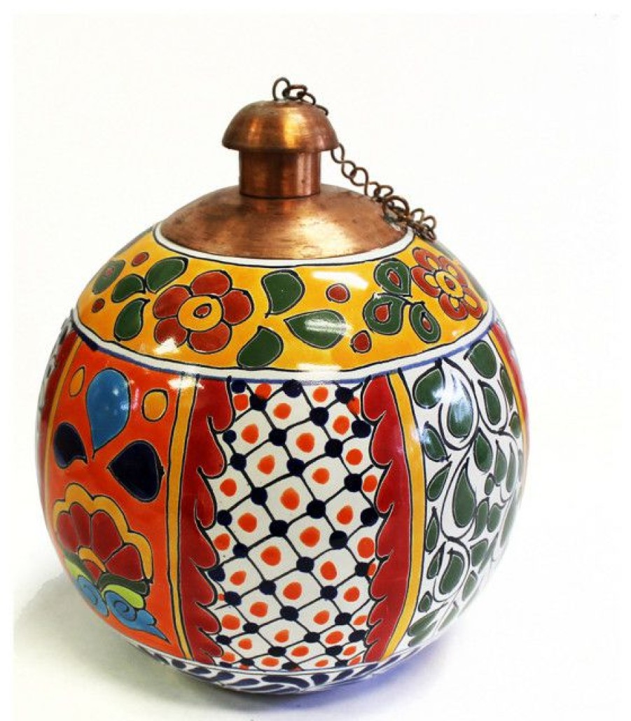 Outdoor Lighting * Coupon Tierra Fina Talavera Style Table Top Torch, Made In Mexico, Cancun