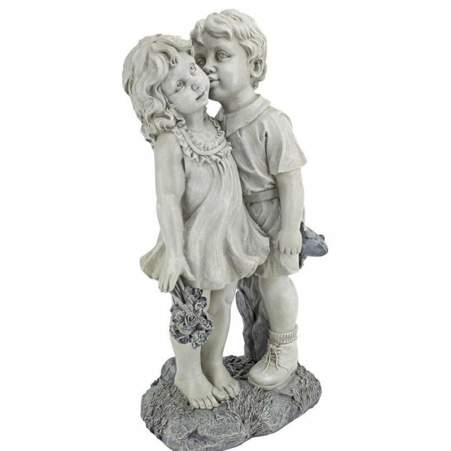 Outdoor Decor * Brand New Design Toscano Young Sweethearts Kissing Children Garden Statue