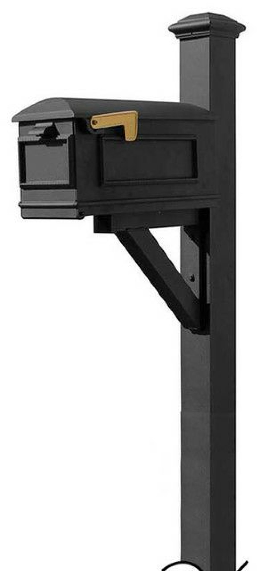 Mailboxes * Promo Qualarc Westhaven System W/Lewiston Mailbox (No Base) Pyramid Finial Black