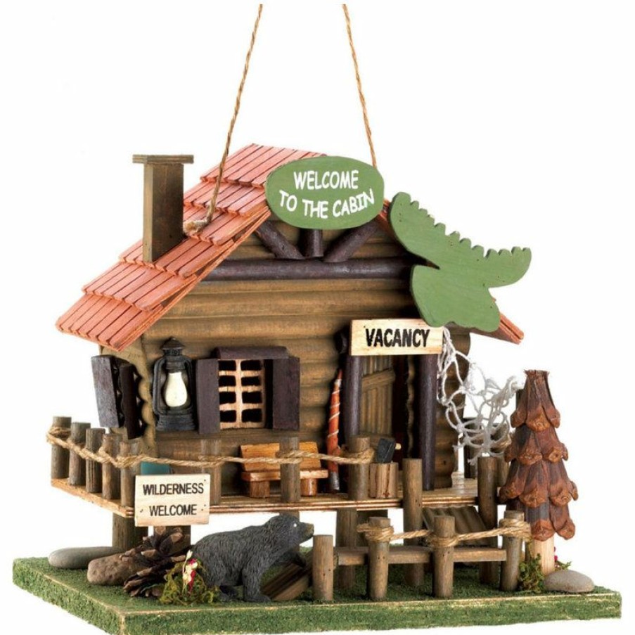 Outdoor Decor * Outlet Songbird Valley Woodland Cabin Birdhouse