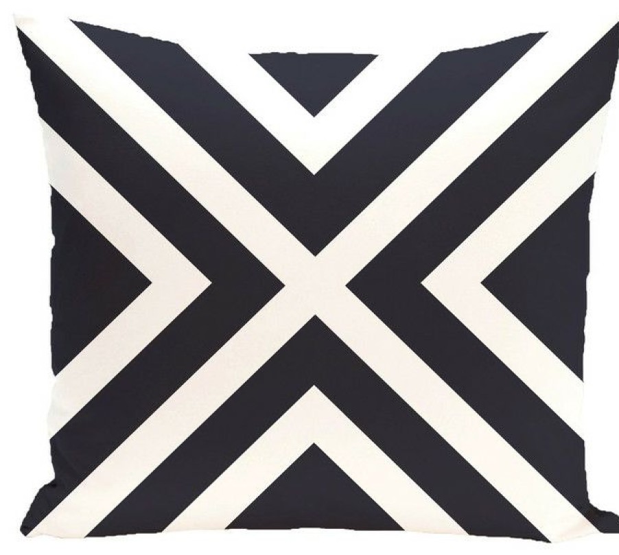 Outdoor Decor * Best Sale E By Design "X" Marks The Spot Stripes Print Outdoor Pillow, Bewitching, 18 X18