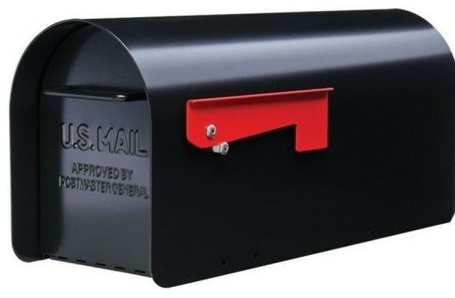 Mailboxes * Promo Gibraltar Ironside Rural Post Mount Mailbox, Black