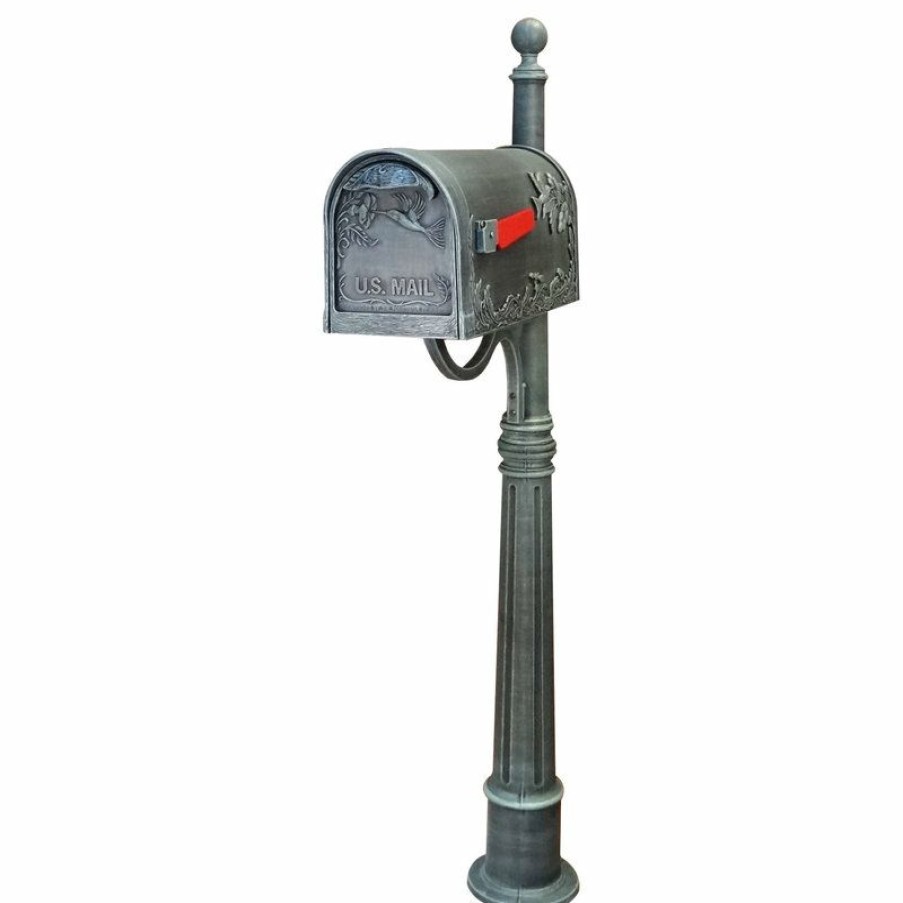 Mailboxes * Wholesale Special Lite Products Company Hummingbird Curbside Mailbox With Ashland Mailbox Post Unit, Verde Green