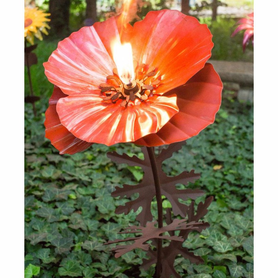 Outdoor Lighting * Buy Desert Steel Poppy Garden Torch