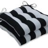 Outdoor Decor * Best Sale Pillow Perfect Inc Cabana Stripe Black Wrought Iron Seat Cushion Set Of 2