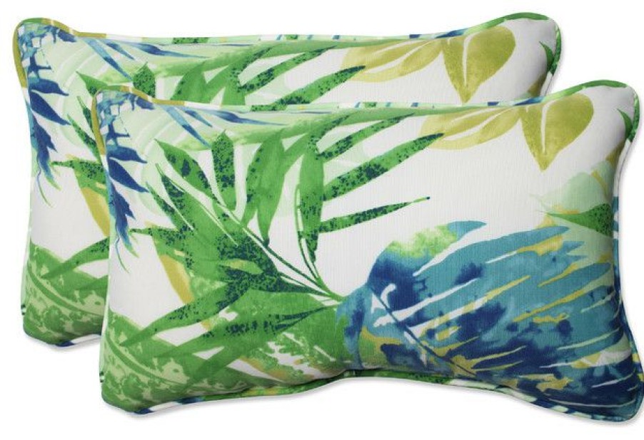 Outdoor Decor * Flash Sale Pillow Perfect Inc Soleil Blue/Green Rectangular Throw Pillow, Set Of 2, 18.5 11.5 5