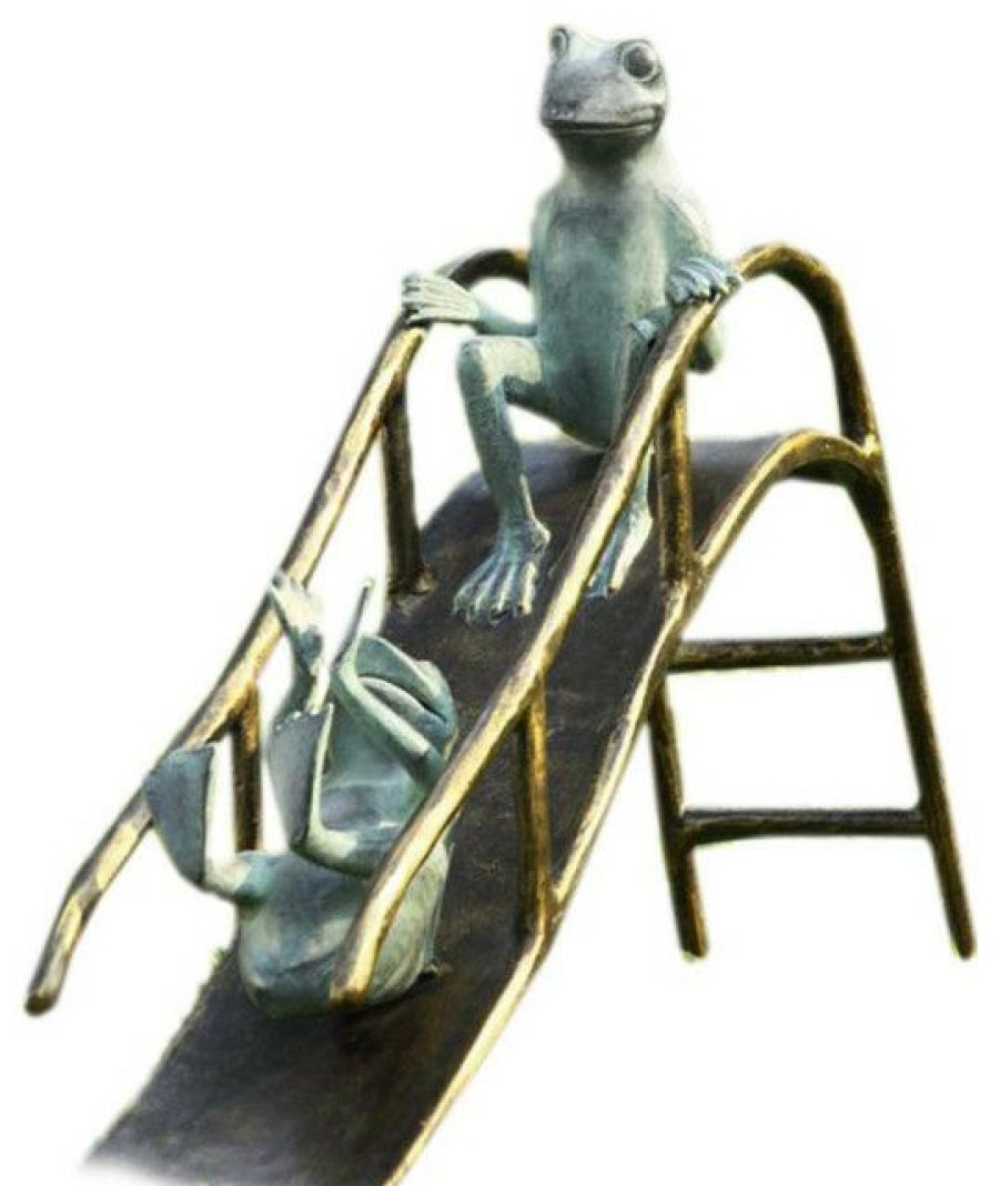 Outdoor Decor * Deals Spi Sliding Frogs Garden Sculpture