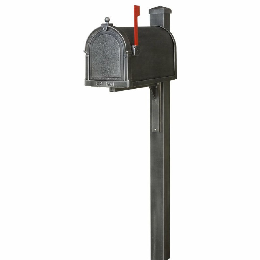 Mailboxes * Deals Special Lite Products Company Berkshire Curbside Mailbox And Wellington Decorative Post, Swedish Silver