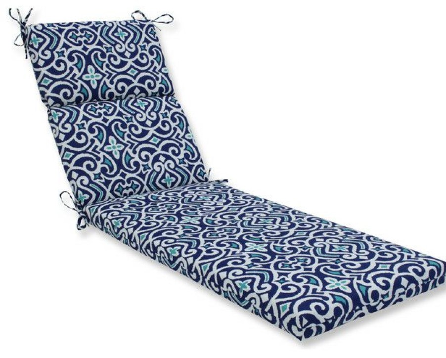 Outdoor Decor * Discount Pillow Perfect Inc Out/Indoor New Damask Chaise Lounge Cushion, Marine